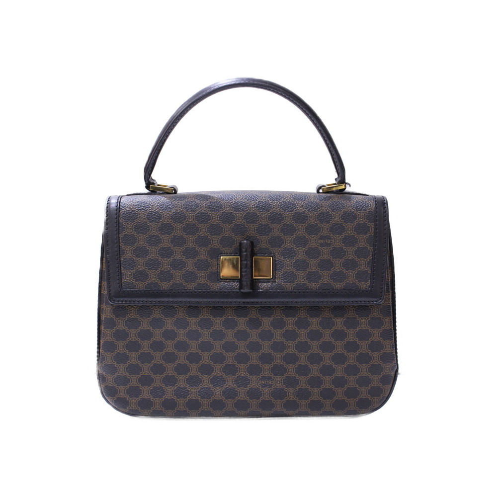 Celine Macadam Handbag Black Leather look